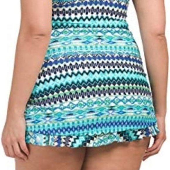 Profile by Gottex Plus Buena Vista One-Piece Swim Dress, 22W - Picture 5 of 6